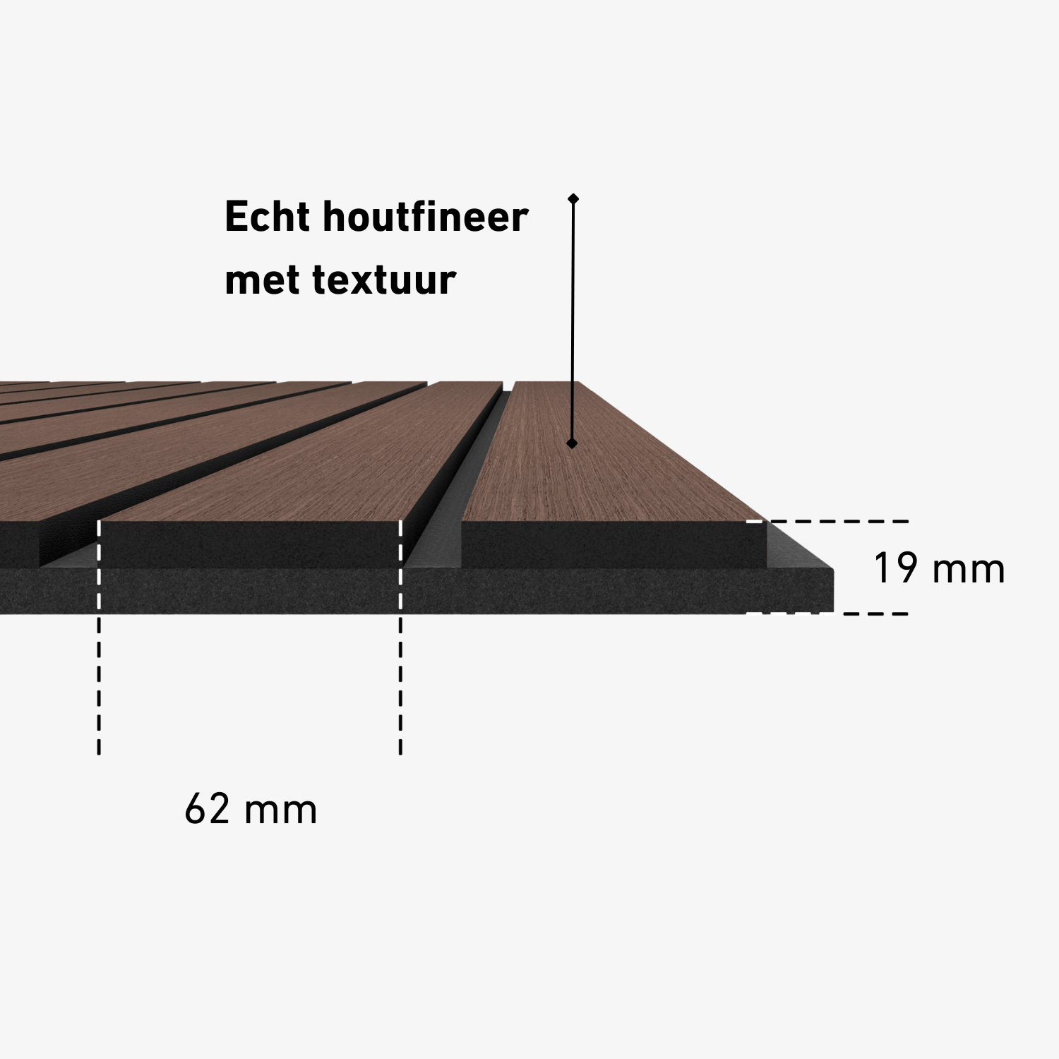 Panneau mural 280cm - Large - Noyer