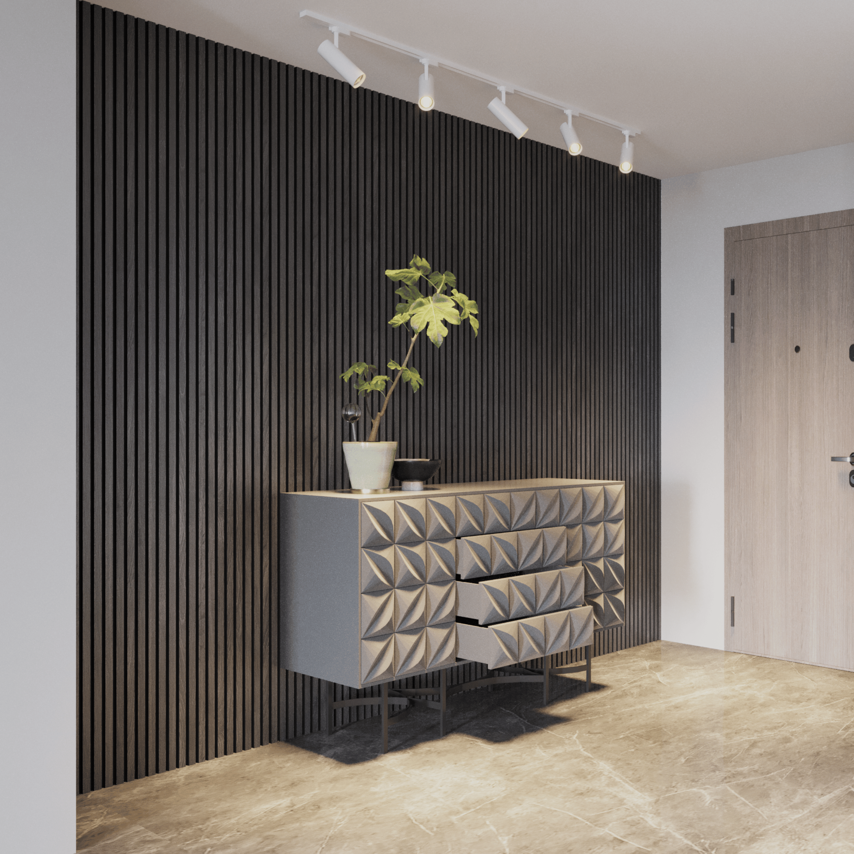 Wandpaneel 280cm - Standaard - Zwart eiken