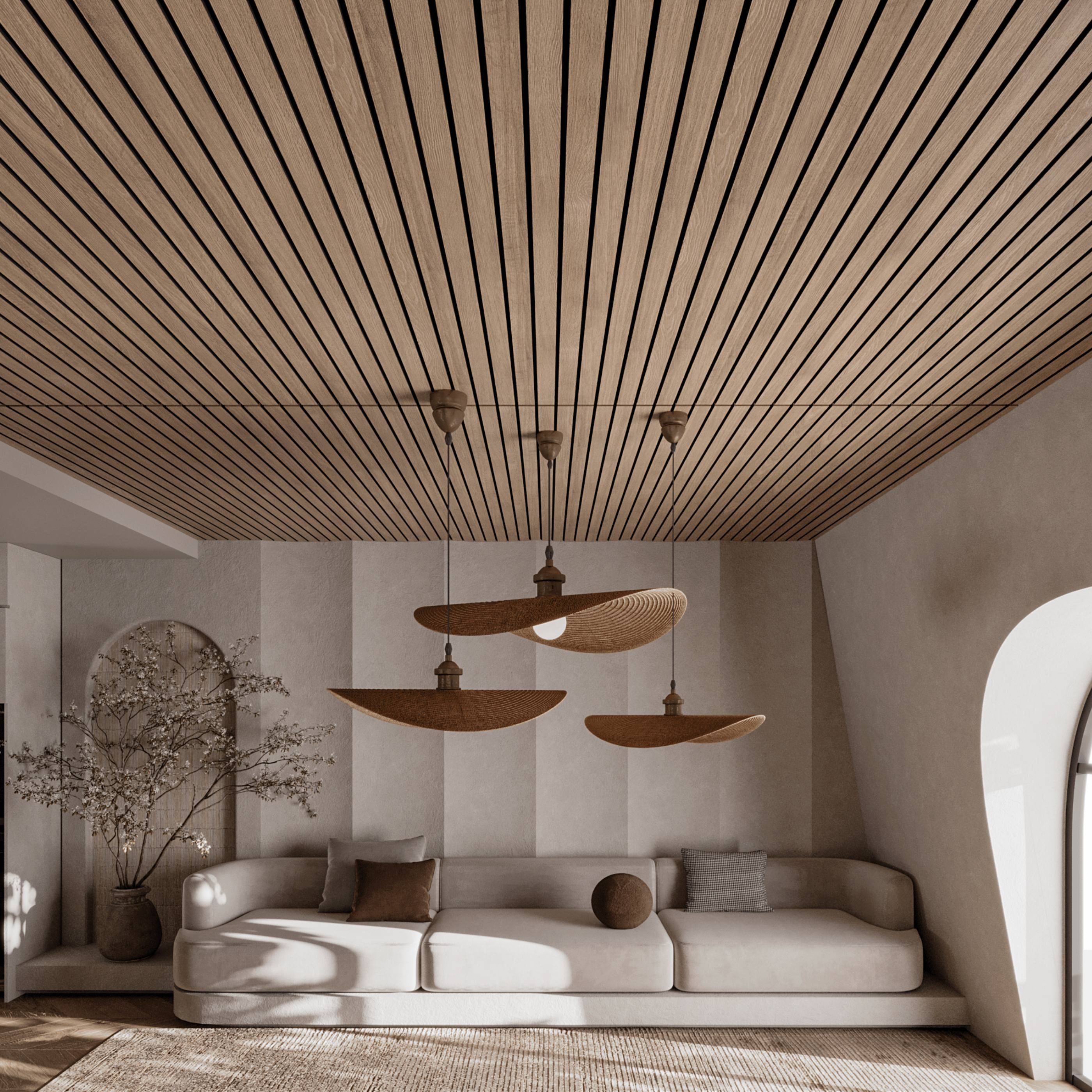 Akustikpaneele 280 cm – breit – Walnuss