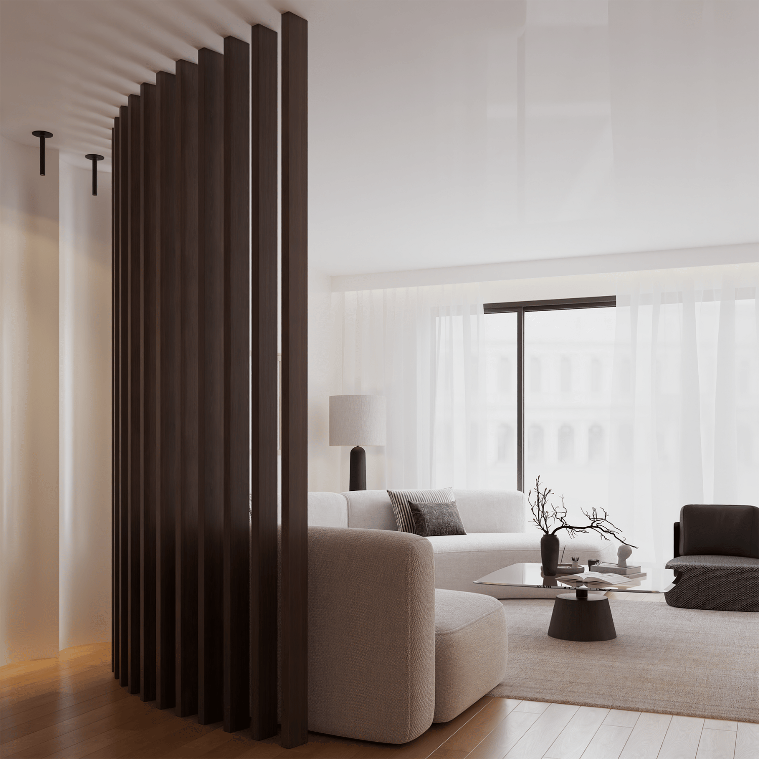 Roomdivider 300cm - Gerookt eiken