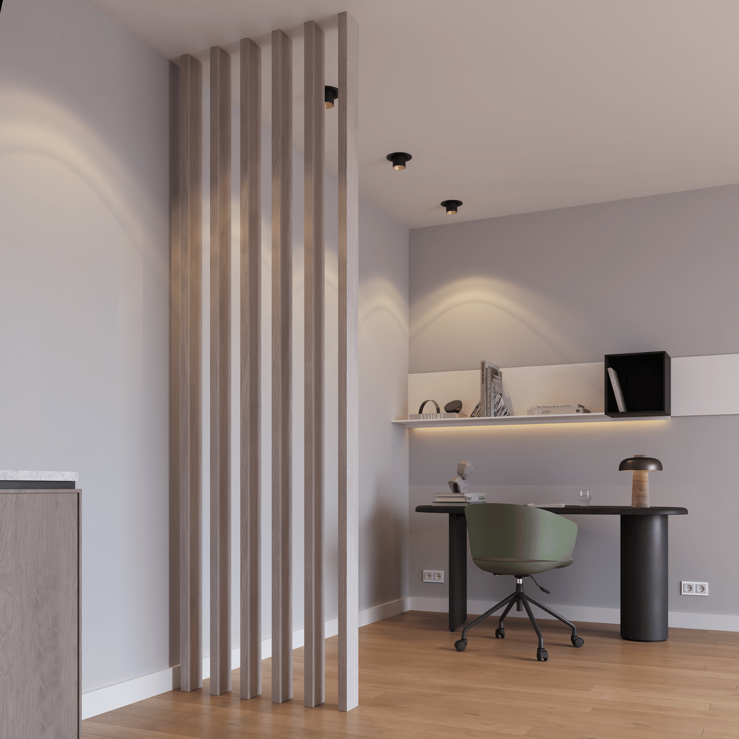 Roomdivider 300cm - Grijs eiken