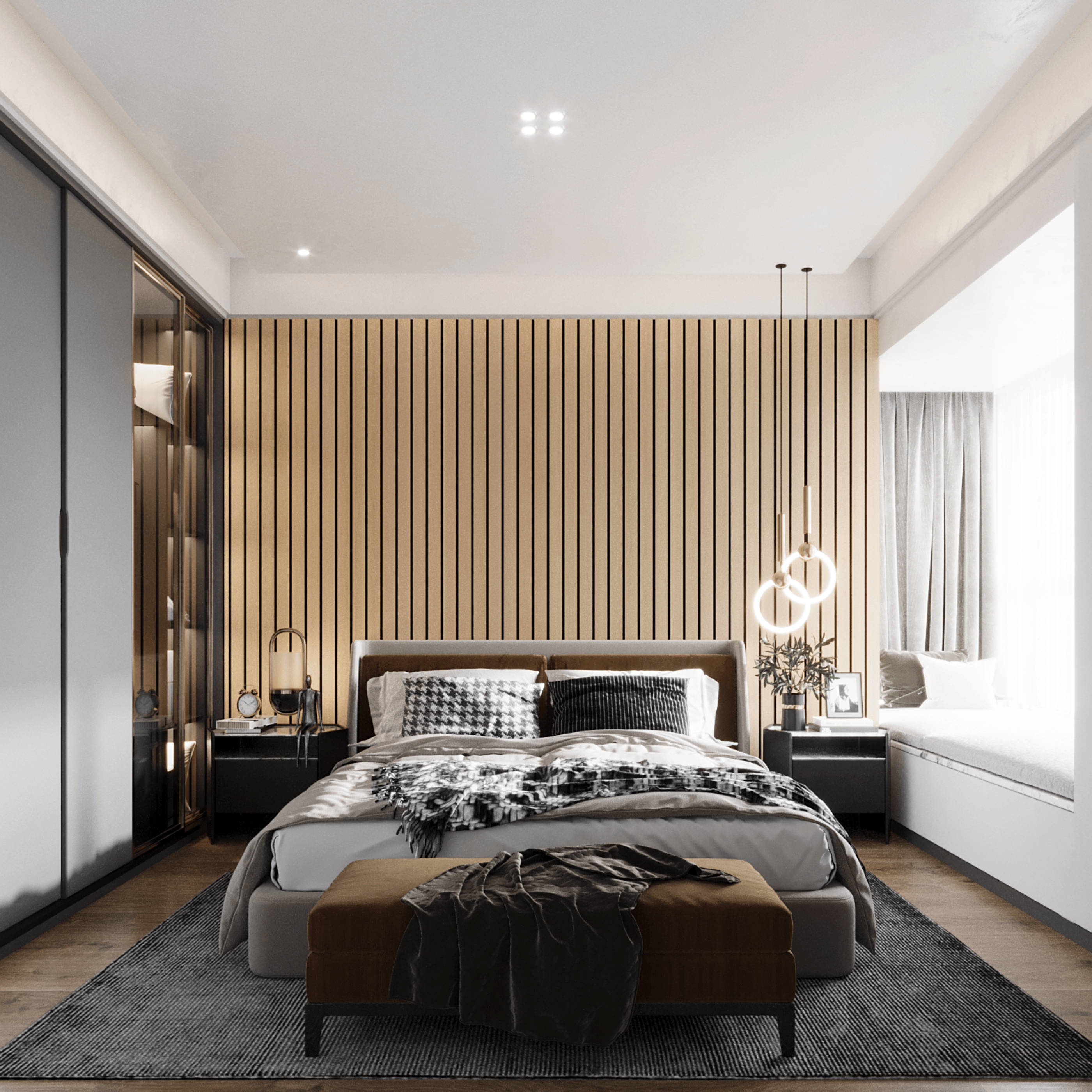 Akustikpaneele 280 cm – breit – helle Eiche