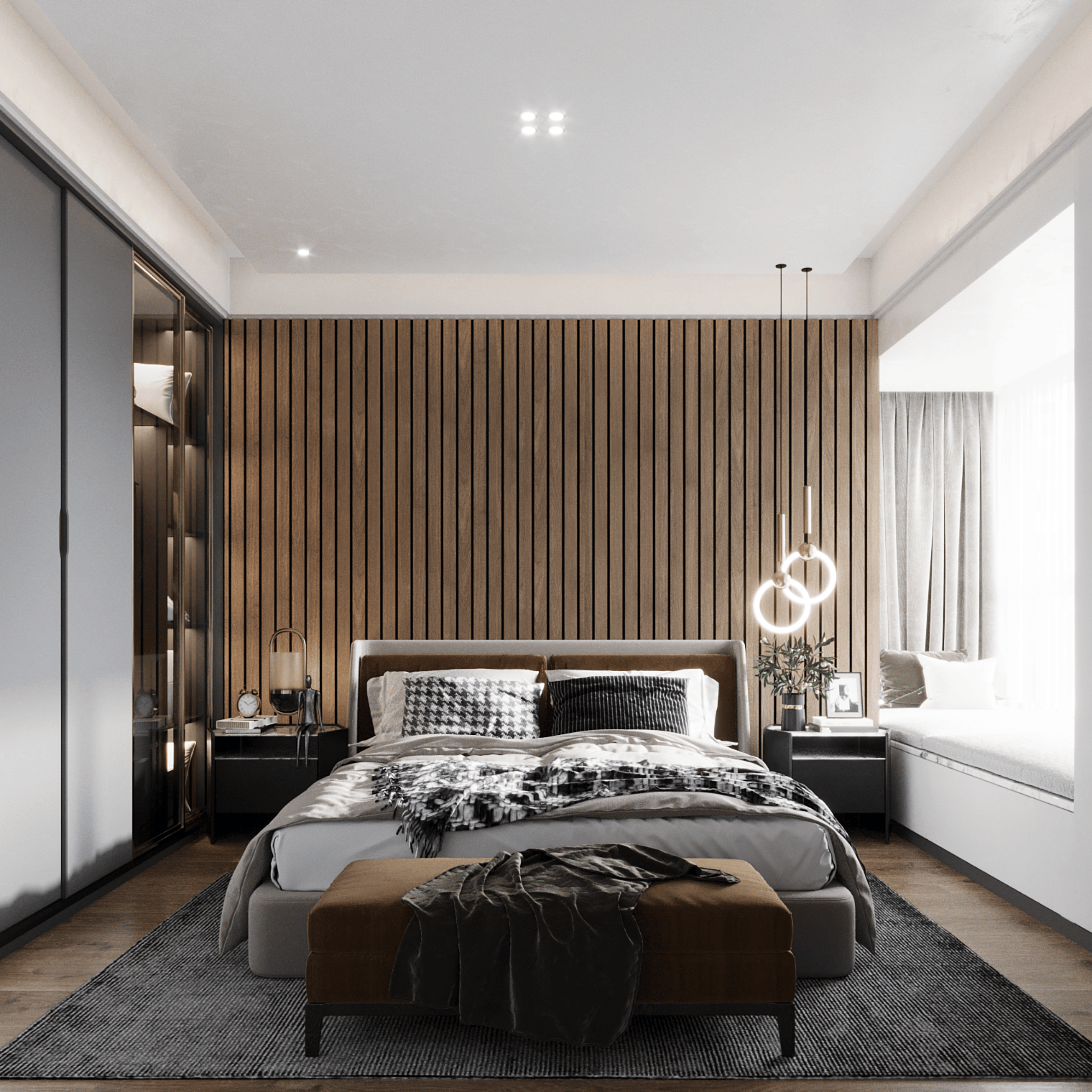 Akustikpaneele 280 cm – breit – Walnuss
