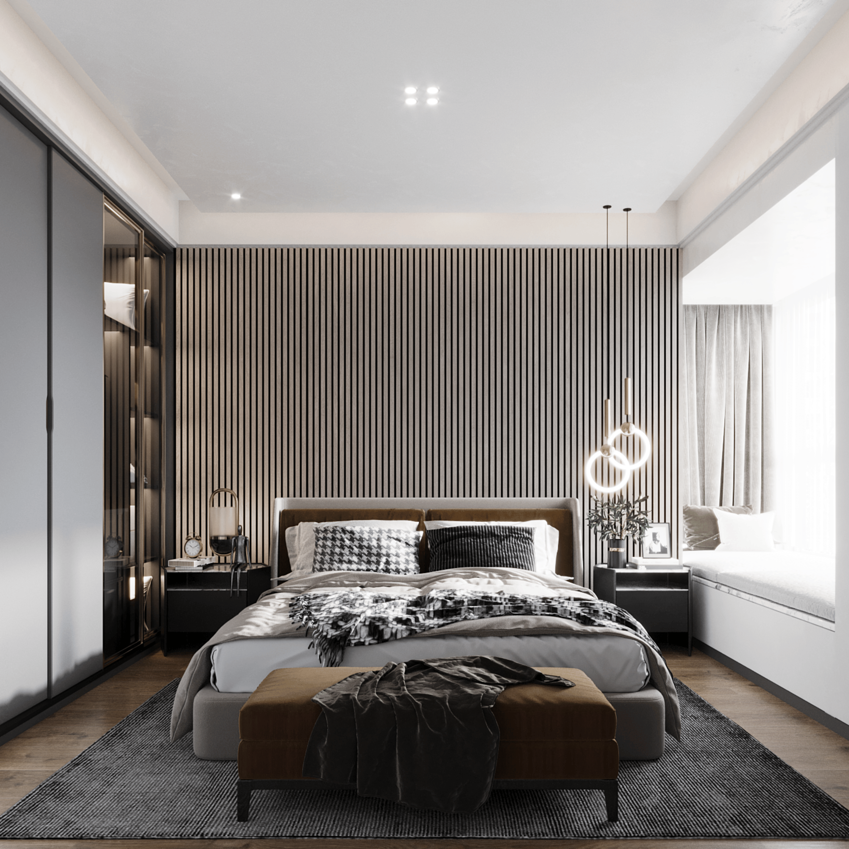 Panneau mural 280cm - Standard - Chêne gris