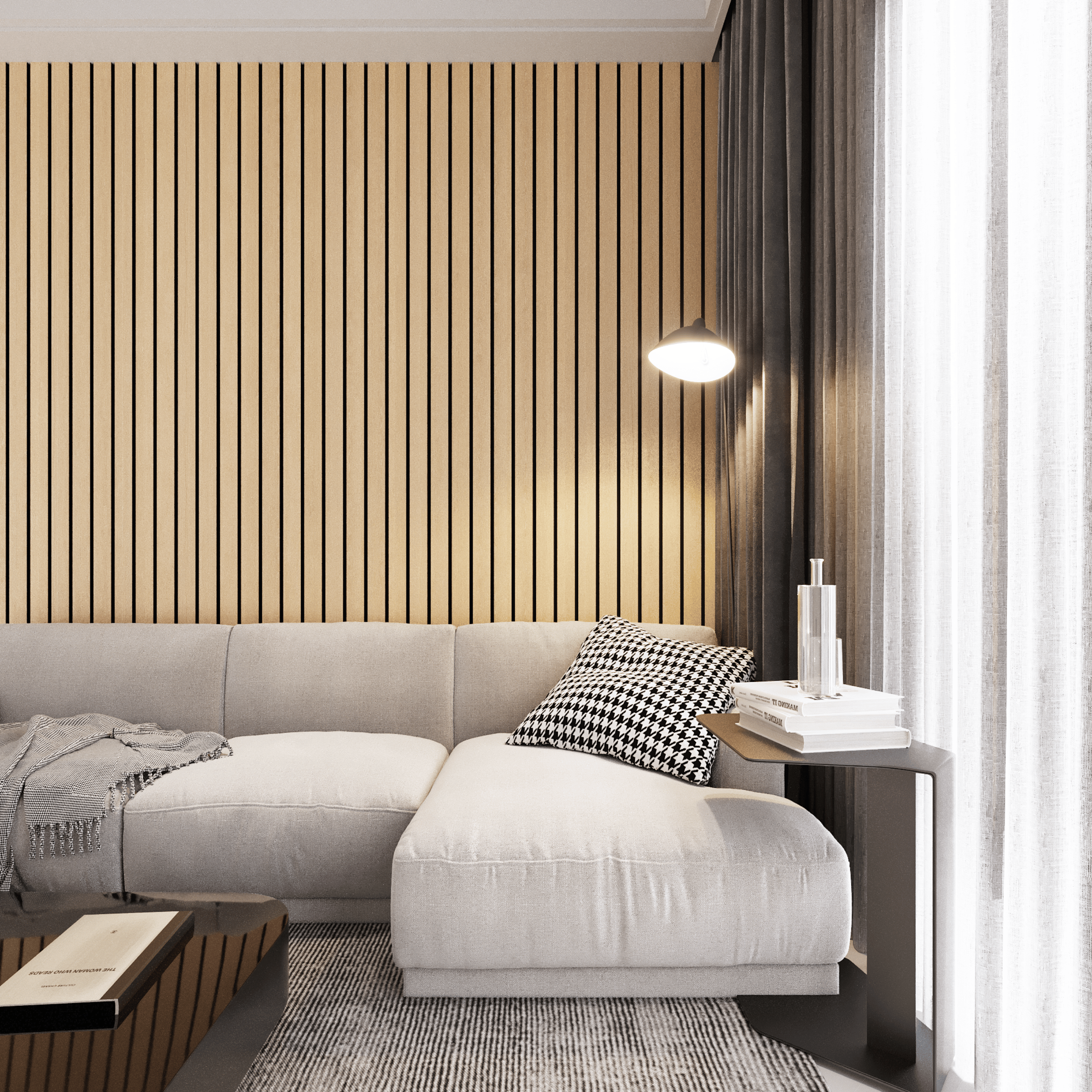 Akustikpaneele 280 cm – breit – helle Eiche