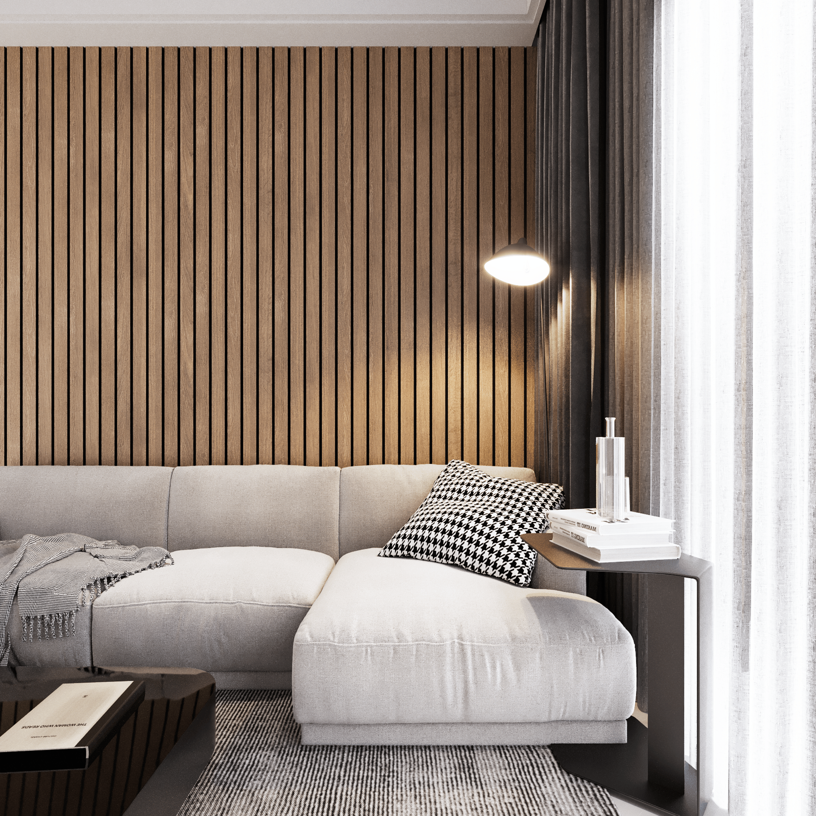 Akustikpaneele 280 cm – breit – Walnuss