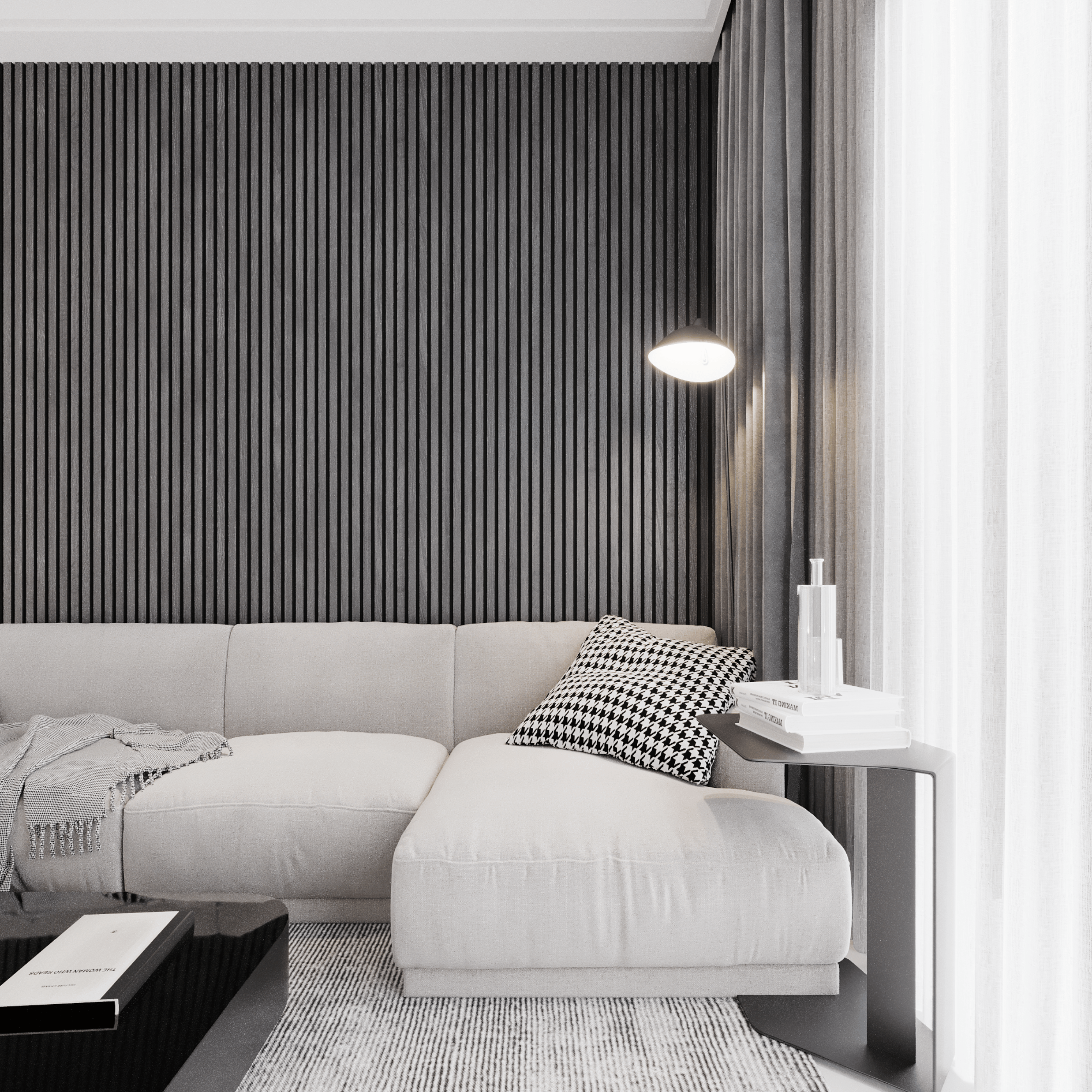 Wandpaneel 280cm - Standaard - Zwart eiken