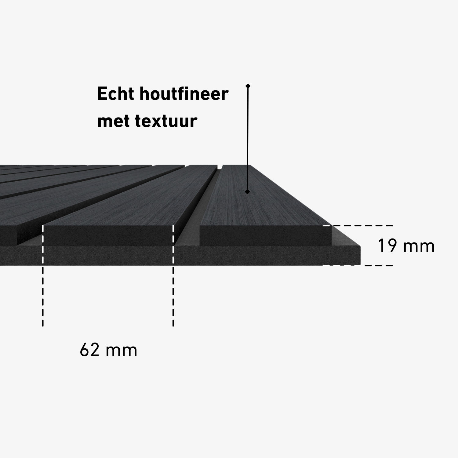 Panneau mural 280cm - Large - Chêne noir