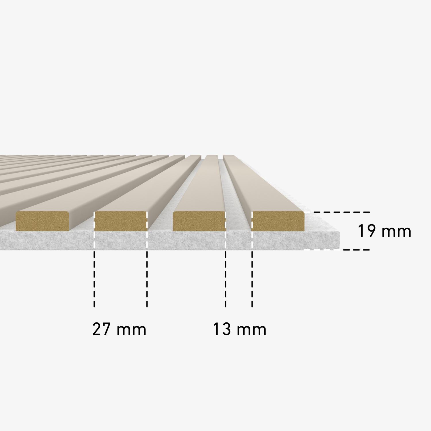 Wandpaneel 280 cm – Standard – Beige