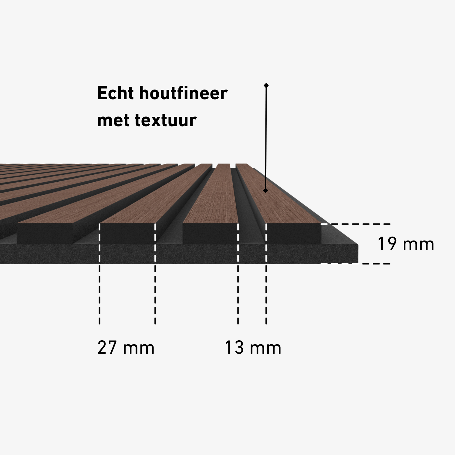 Wandpaneel 280cm - Standaard - Walnoot