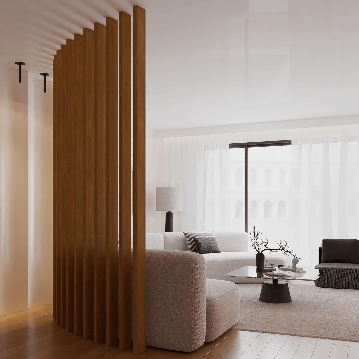 Roomdivider 300cm - Rustiek eiken