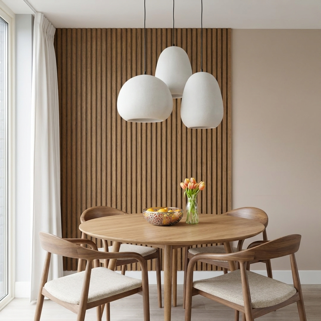 Wandpaneel 280 cm – Standard – Helle Eiche mit grauem Filz