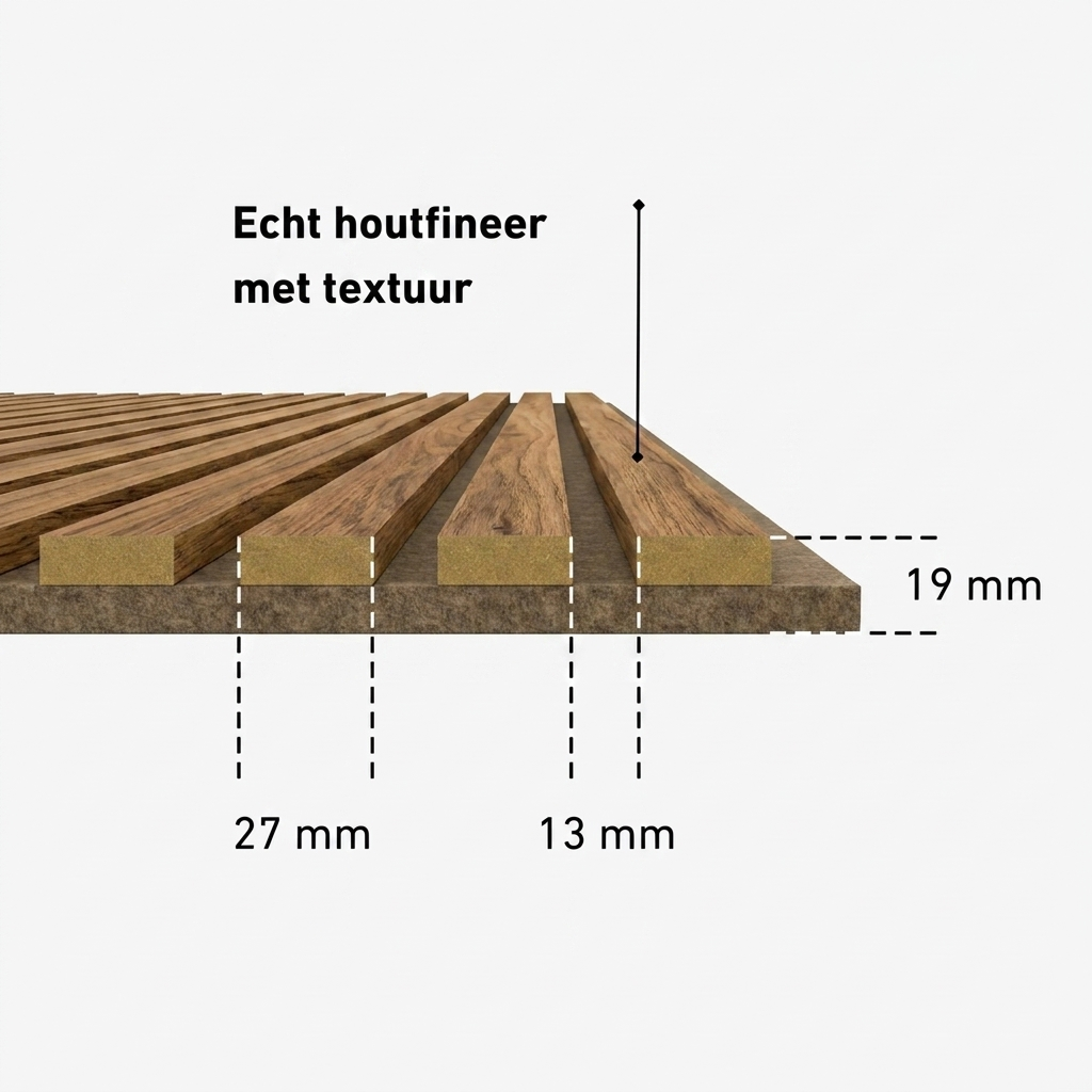 Wandpaneel 280 cm – Standard – Helle Eiche mit grauem Filz