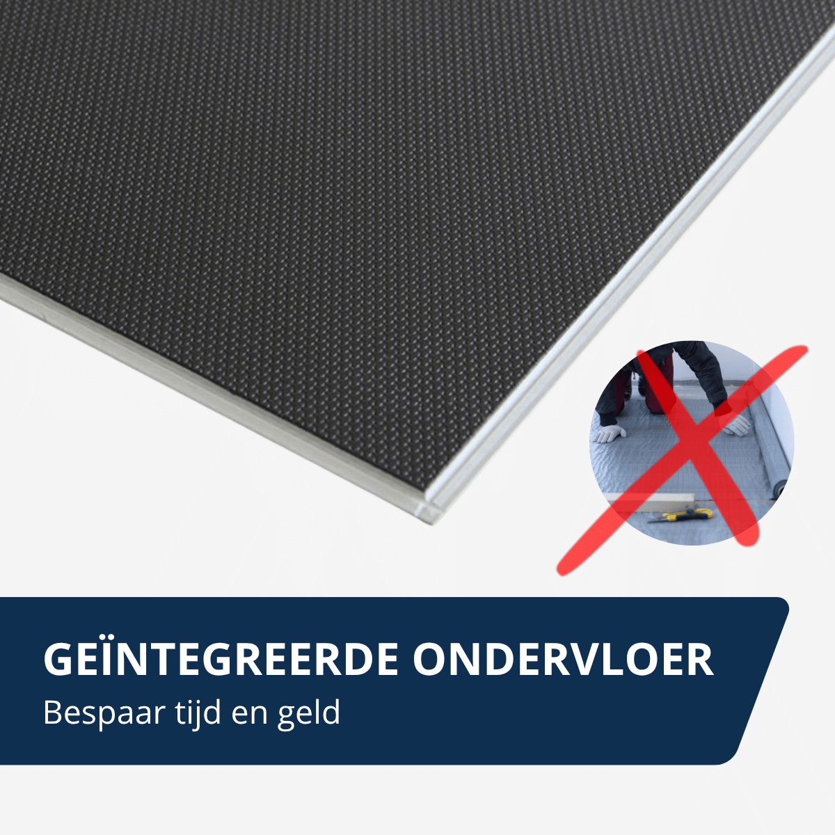 Klik PVC met geïntegreerde ondervloer - Lausitz eiken - Visgraat